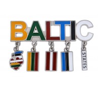 Magnēts ar uzrakstu Baltic un karodziņiem